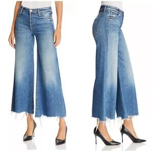 Mother The Stunner Roller Ankle Chew Wide Leg Denim Jeans Blue size 26
